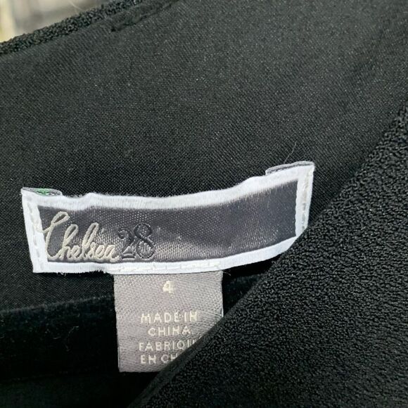 Chelsea28 Black One Shoulder Draped Ruffle Shift Dress Little Black Dress Size 4 - Picture 5 of 6